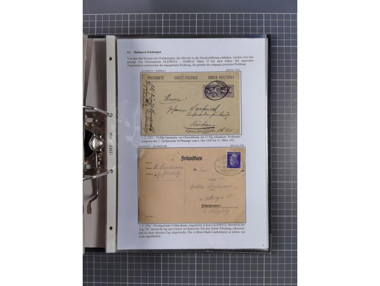 GLEIWITZ: 1817/1950 (ca.), ausstellungsmäßig aufgezogene Sammlung mit reichhaltig zusätzlichem Material, überschlägig rund 35