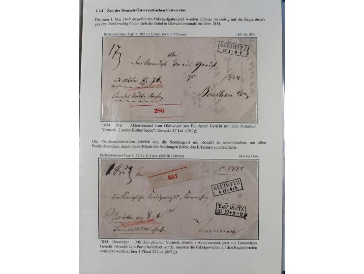 GLEIWITZ: 1817/1950 (ca.), ausstellungsmäßig aufgezogene Sammlung mit reichhaltig zusätzlichem Material, überschlägig rund 35