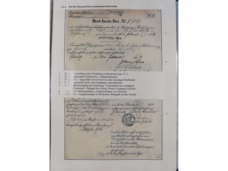 GLEIWITZ: 1817/1950 (ca.), ausstellungsmäßig aufgezogene Sammlung mit reichhaltig zusätzlichem Material, überschlägig rund 35