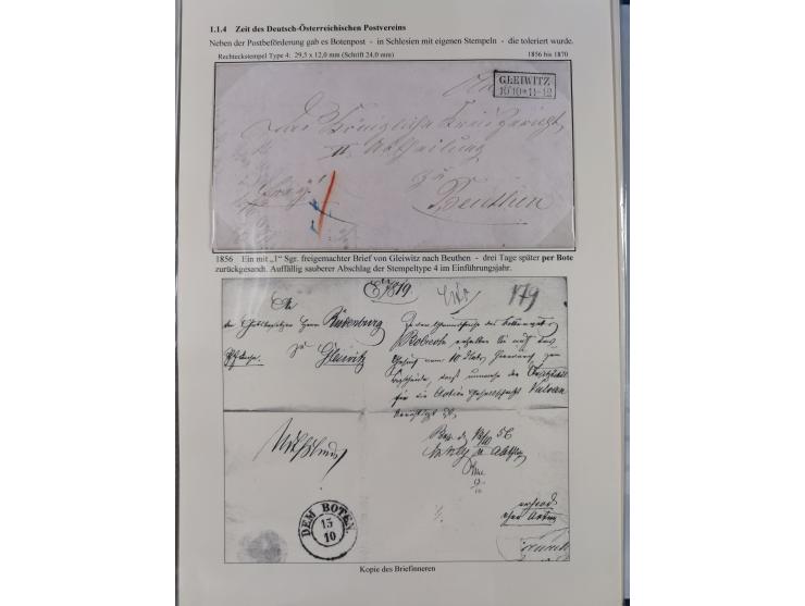 GLEIWITZ: 1817/1950 (ca.), ausstellungsmäßig aufgezogene Sammlung mit reichhaltig zusätzlichem Material, überschlägig rund 35
