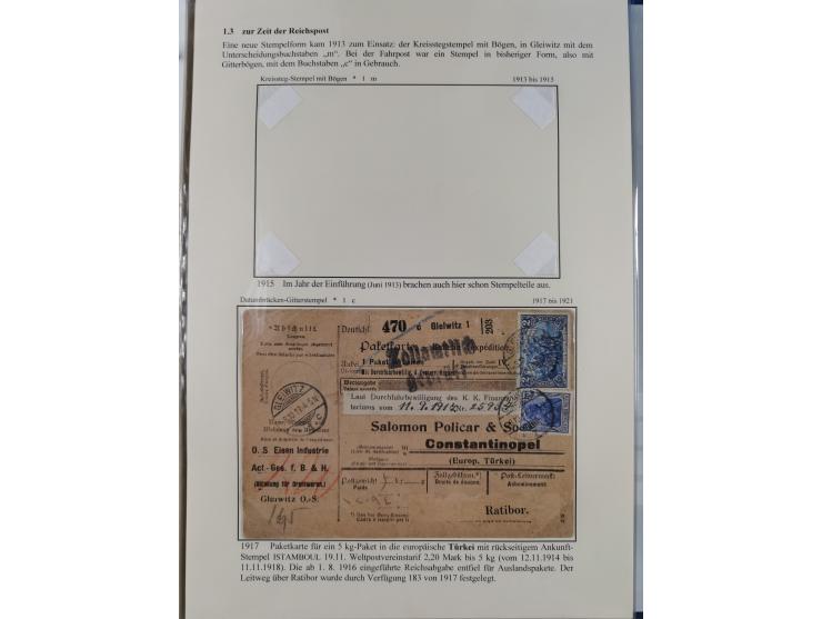 GLEIWITZ: 1817/1950 (ca.), ausstellungsmäßig aufgezogene Sammlung mit reichhaltig zusätzlichem Material, überschlägig rund 35