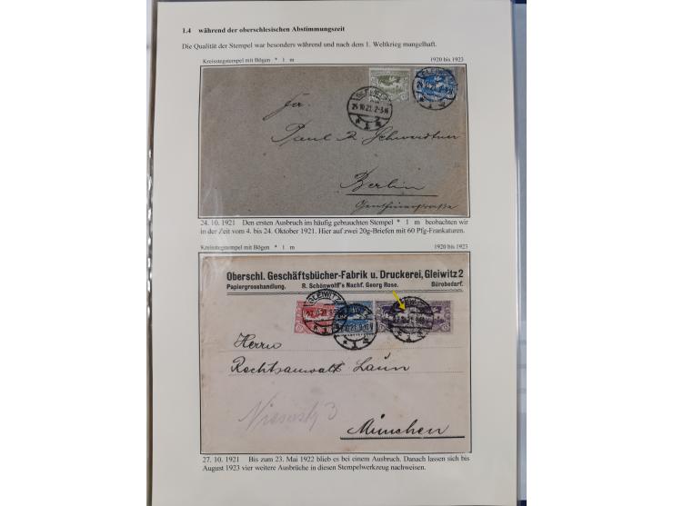 GLEIWITZ: 1817/1950 (ca.), ausstellungsmäßig aufgezogene Sammlung mit reichhaltig zusätzlichem Material, überschlägig rund 35