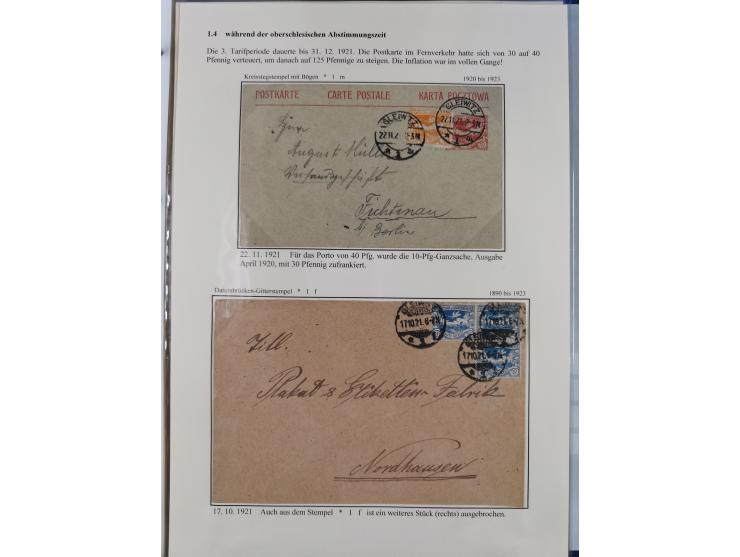 GLEIWITZ: 1817/1950 (ca.), ausstellungsmäßig aufgezogene Sammlung mit reichhaltig zusätzlichem Material, überschlägig rund 35