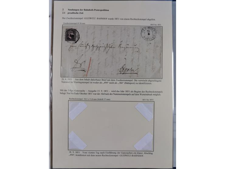 GLEIWITZ: 1817/1950 (ca.), ausstellungsmäßig aufgezogene Sammlung mit reichhaltig zusätzlichem Material, überschlägig rund 35