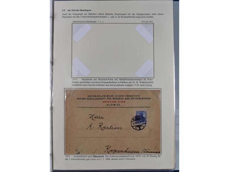 GLEIWITZ: 1817/1950 (ca.), ausstellungsmäßig aufgezogene Sammlung mit reichhaltig zusätzlichem Material, überschlägig rund 35