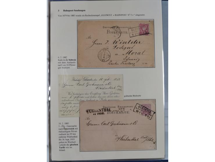 GLEIWITZ: 1817/1950 (ca.), ausstellungsmäßig aufgezogene Sammlung mit reichhaltig zusätzlichem Material, überschlägig rund 35