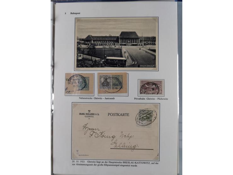 GLEIWITZ: 1817/1950 (ca.), ausstellungsmäßig aufgezogene Sammlung mit reichhaltig zusätzlichem Material, überschlägig rund 35