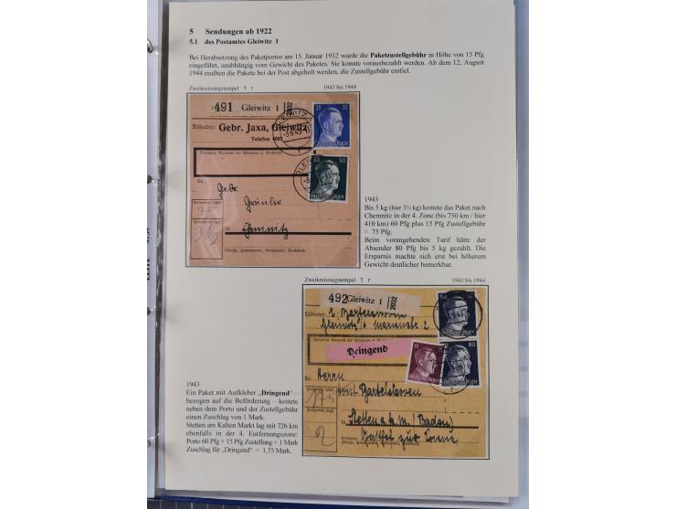 GLEIWITZ: 1817/1950 (ca.), ausstellungsmäßig aufgezogene Sammlung mit reichhaltig zusätzlichem Material, überschlägig rund 35