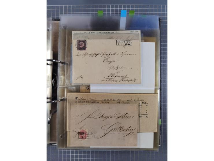 GLEIWITZ: 1817/1950 (ca.), ausstellungsmäßig aufgezogene Sammlung mit reichhaltig zusätzlichem Material, überschlägig rund 35