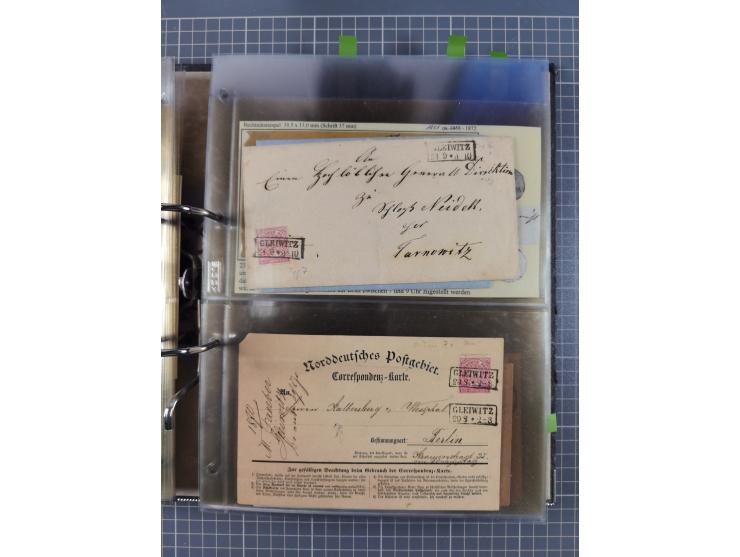 GLEIWITZ: 1817/1950 (ca.), ausstellungsmäßig aufgezogene Sammlung mit reichhaltig zusätzlichem Material, überschlägig rund 35