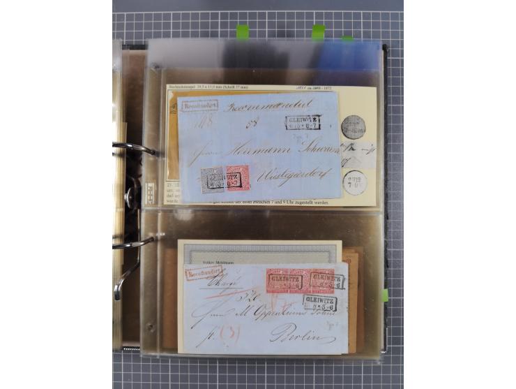 GLEIWITZ: 1817/1950 (ca.), ausstellungsmäßig aufgezogene Sammlung mit reichhaltig zusätzlichem Material, überschlägig rund 35