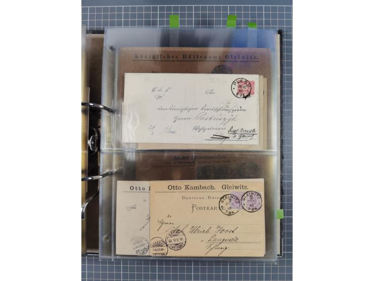 GLEIWITZ: 1817/1950 (ca.), ausstellungsmäßig aufgezogene Sammlung mit reichhaltig zusätzlichem Material, überschlägig rund 35