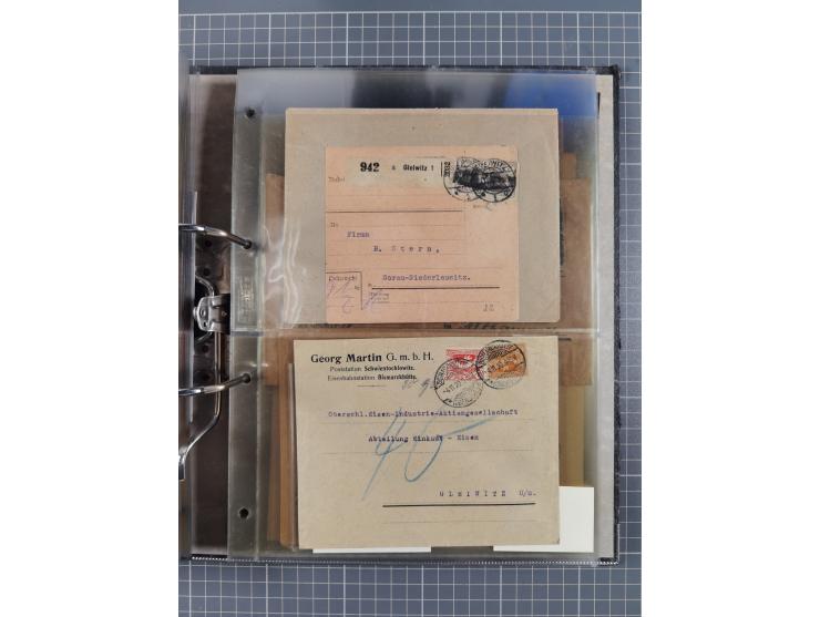 GLEIWITZ: 1817/1950 (ca.), ausstellungsmäßig aufgezogene Sammlung mit reichhaltig zusätzlichem Material, überschlägig rund 35