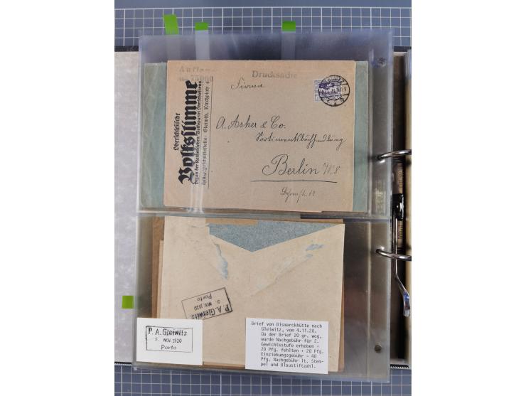 GLEIWITZ: 1817/1950 (ca.), ausstellungsmäßig aufgezogene Sammlung mit reichhaltig zusätzlichem Material, überschlägig rund 35