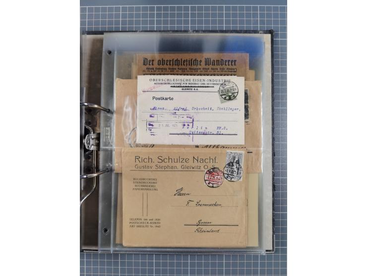 GLEIWITZ: 1817/1950 (ca.), ausstellungsmäßig aufgezogene Sammlung mit reichhaltig zusätzlichem Material, überschlägig rund 35