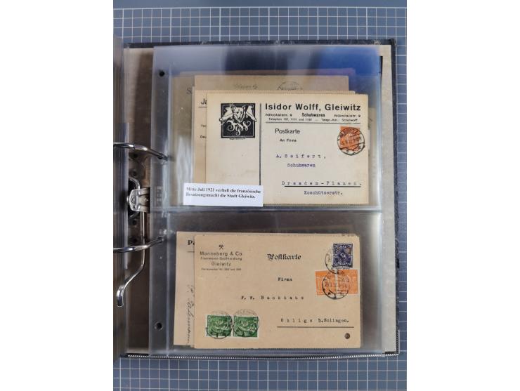 GLEIWITZ: 1817/1950 (ca.), ausstellungsmäßig aufgezogene Sammlung mit reichhaltig zusätzlichem Material, überschlägig rund 35