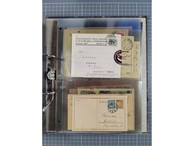 GLEIWITZ: 1817/1950 (ca.), ausstellungsmäßig aufgezogene Sammlung mit reichhaltig zusätzlichem Material, überschlägig rund 35