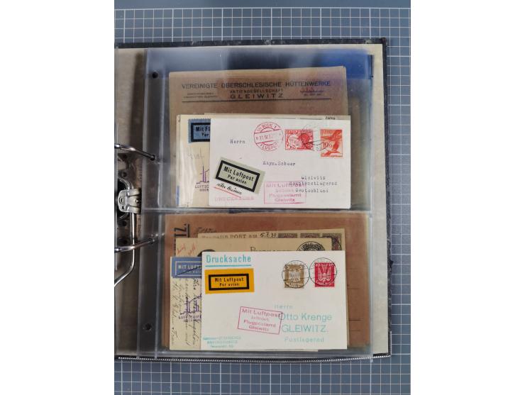 GLEIWITZ: 1817/1950 (ca.), ausstellungsmäßig aufgezogene Sammlung mit reichhaltig zusätzlichem Material, überschlägig rund 35