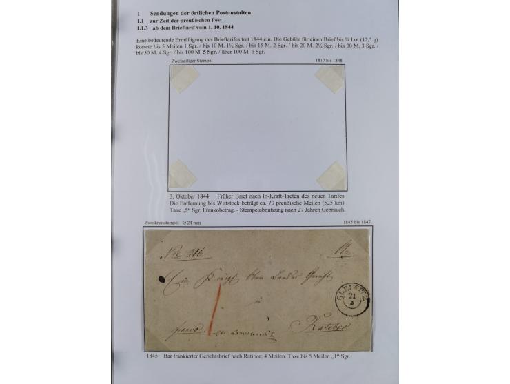 GLEIWITZ: 1817/1950 (ca.), ausstellungsmäßig aufgezogene Sammlung mit reichhaltig zusätzlichem Material, überschlägig rund 35