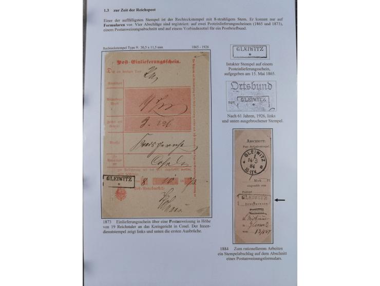 GLEIWITZ: 1817/1950 (ca.), ausstellungsmäßig aufgezogene Sammlung mit reichhaltig zusätzlichem Material, überschlägig rund 35