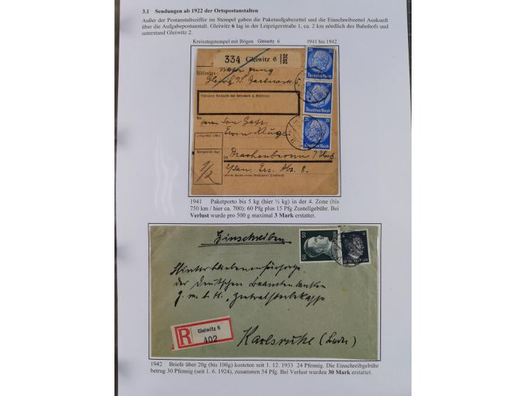 GLEIWITZ: 1817/1950 (ca.), ausstellungsmäßig aufgezogene Sammlung mit reichhaltig zusätzlichem Material, überschlägig rund 35
