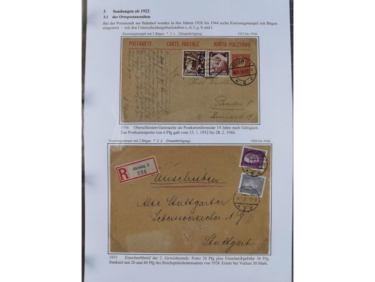 GLEIWITZ: 1817/1950 (ca.), ausstellungsmäßig aufgezogene Sammlung mit reichhaltig zusätzlichem Material, überschlägig rund 35