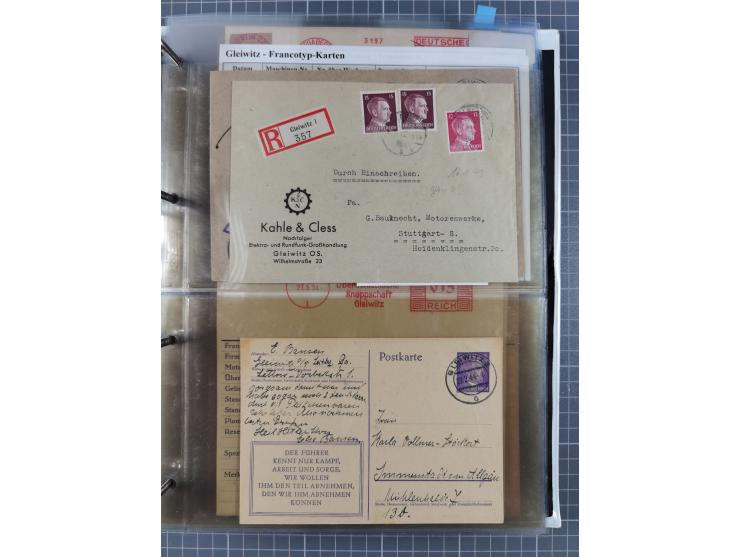 GLEIWITZ: 1817/1950 (ca.), ausstellungsmäßig aufgezogene Sammlung mit reichhaltig zusätzlichem Material, überschlägig rund 35