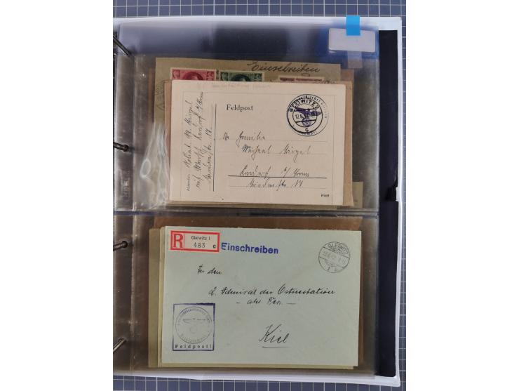 GLEIWITZ: 1817/1950 (ca.), ausstellungsmäßig aufgezogene Sammlung mit reichhaltig zusätzlichem Material, überschlägig rund 35