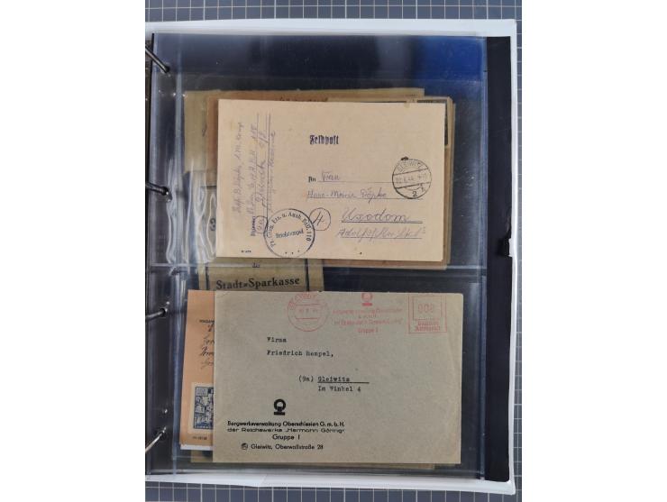 GLEIWITZ: 1817/1950 (ca.), ausstellungsmäßig aufgezogene Sammlung mit reichhaltig zusätzlichem Material, überschlägig rund 35