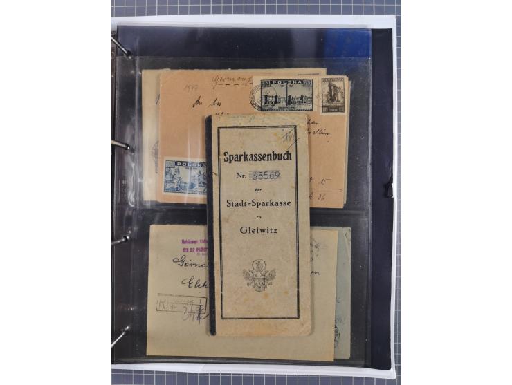 GLEIWITZ: 1817/1950 (ca.), ausstellungsmäßig aufgezogene Sammlung mit reichhaltig zusätzlichem Material, überschlägig rund 35