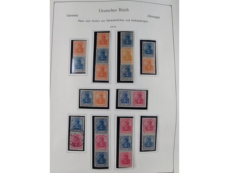 ZUSAMMENDRUCKE: 1913/68, anfangs meist ungebrauchte und gestempelte, später postfrische Sammlung Zusammendrucke ab Germania u