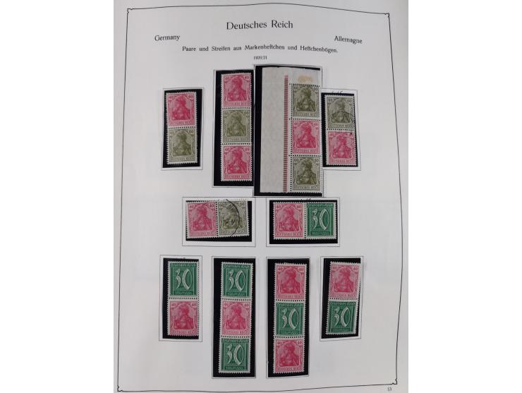ZUSAMMENDRUCKE: 1913/68, anfangs meist ungebrauchte und gestempelte, später postfrische Sammlung Zusammendrucke ab Germania u