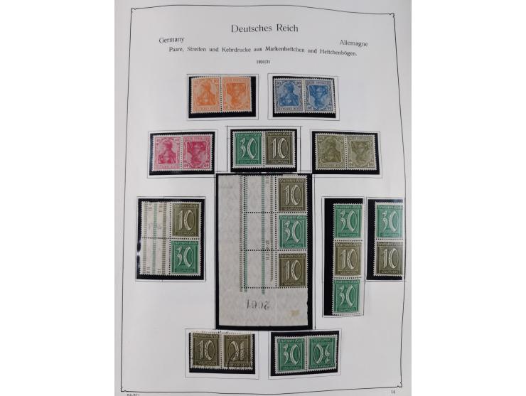 ZUSAMMENDRUCKE: 1913/68, anfangs meist ungebrauchte und gestempelte, später postfrische Sammlung Zusammendrucke ab Germania u