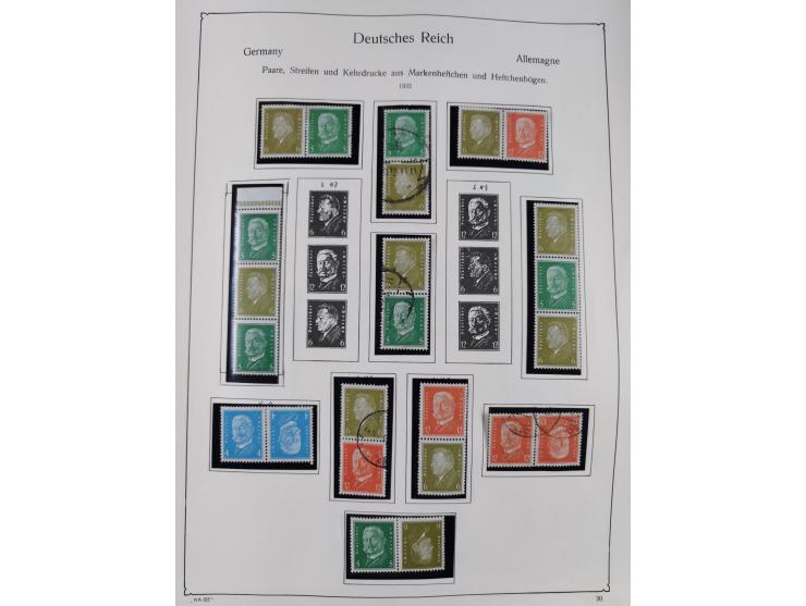 ZUSAMMENDRUCKE: 1913/68, anfangs meist ungebrauchte und gestempelte, später postfrische Sammlung Zusammendrucke ab Germania u
