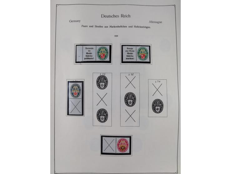 ZUSAMMENDRUCKE: 1913/68, anfangs meist ungebrauchte und gestempelte, später postfrische Sammlung Zusammendrucke ab Germania u