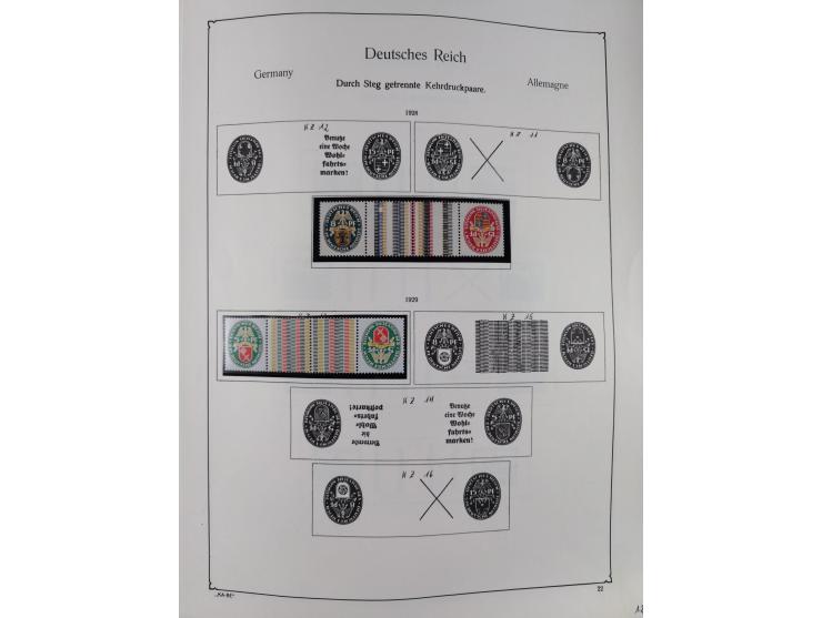 ZUSAMMENDRUCKE: 1913/68, anfangs meist ungebrauchte und gestempelte, später postfrische Sammlung Zusammendrucke ab Germania u