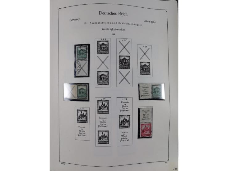 ZUSAMMENDRUCKE: 1913/68, anfangs meist ungebrauchte und gestempelte, später postfrische Sammlung Zusammendrucke ab Germania u