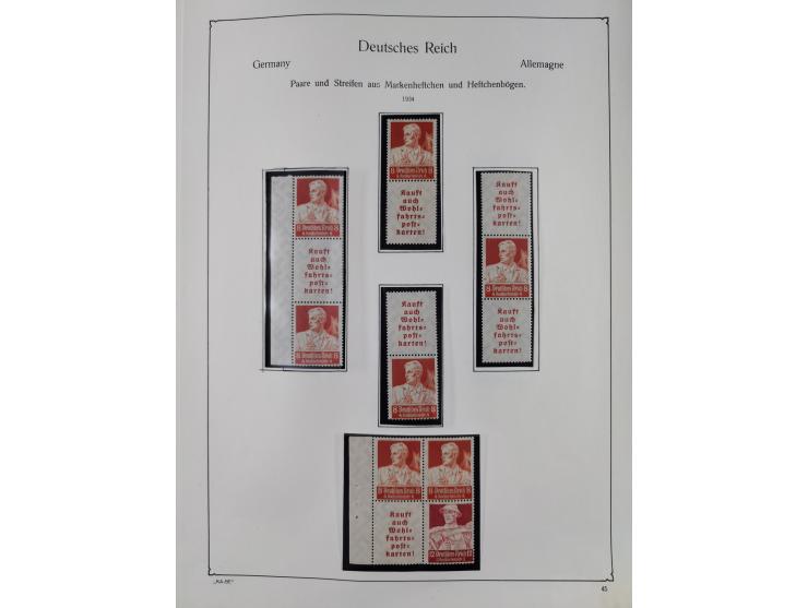 ZUSAMMENDRUCKE: 1913/68, anfangs meist ungebrauchte und gestempelte, später postfrische Sammlung Zusammendrucke ab Germania u