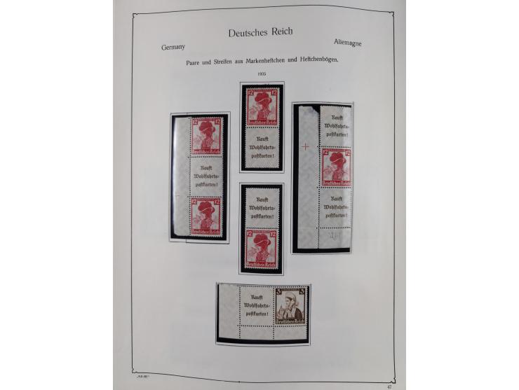ZUSAMMENDRUCKE: 1913/68, anfangs meist ungebrauchte und gestempelte, später postfrische Sammlung Zusammendrucke ab Germania u