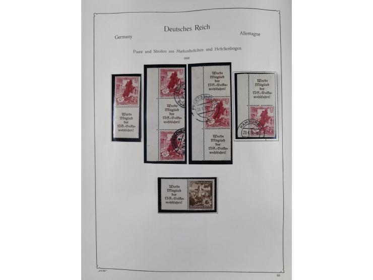 ZUSAMMENDRUCKE: 1913/68, anfangs meist ungebrauchte und gestempelte, später postfrische Sammlung Zusammendrucke ab Germania u
