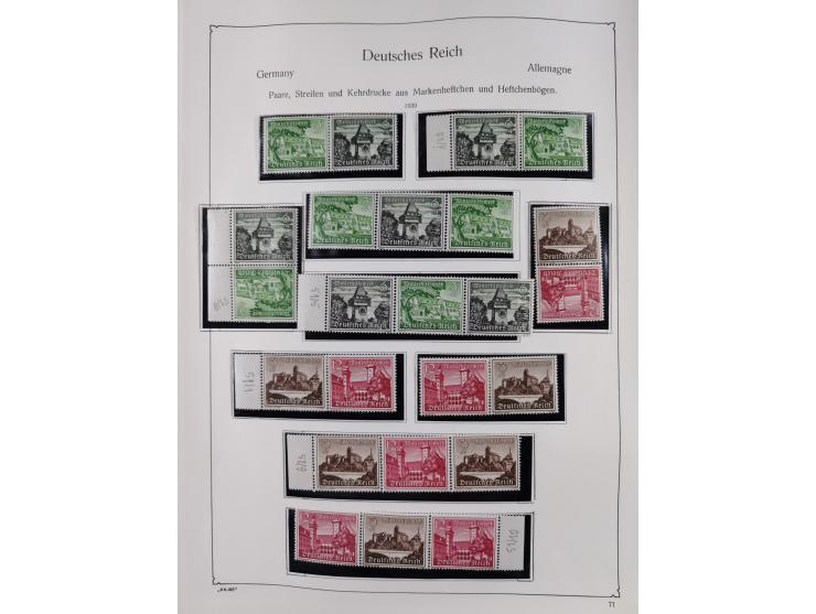 ZUSAMMENDRUCKE: 1913/68, anfangs meist ungebrauchte und gestempelte, später postfrische Sammlung Zusammendrucke ab Germania u