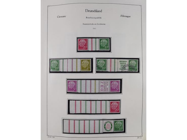 ZUSAMMENDRUCKE: 1913/68, anfangs meist ungebrauchte und gestempelte, später postfrische Sammlung Zusammendrucke ab Germania u