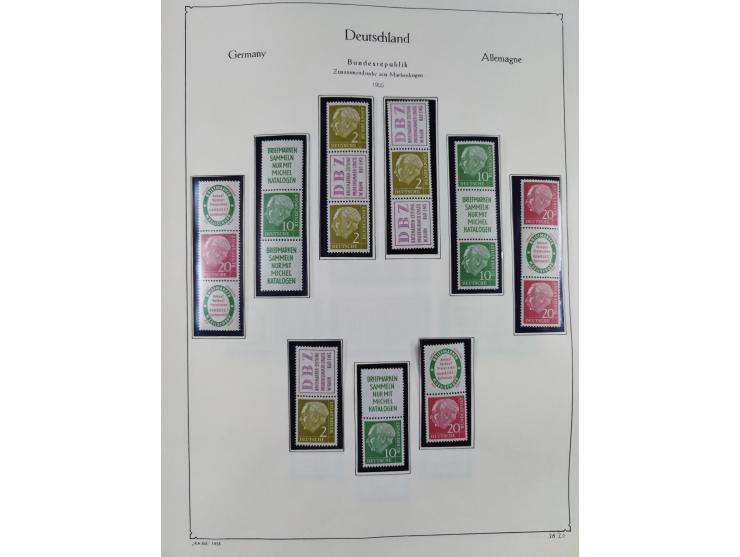 ZUSAMMENDRUCKE: 1913/68, anfangs meist ungebrauchte und gestempelte, später postfrische Sammlung Zusammendrucke ab Germania u