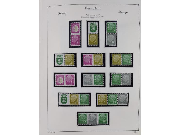 ZUSAMMENDRUCKE: 1913/68, anfangs meist ungebrauchte und gestempelte, später postfrische Sammlung Zusammendrucke ab Germania u