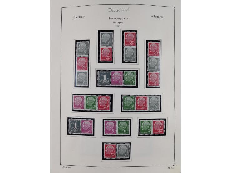 ZUSAMMENDRUCKE: 1913/68, anfangs meist ungebrauchte und gestempelte, später postfrische Sammlung Zusammendrucke ab Germania u