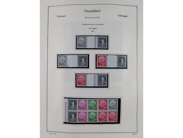 ZUSAMMENDRUCKE: 1913/68, anfangs meist ungebrauchte und gestempelte, später postfrische Sammlung Zusammendrucke ab Germania u