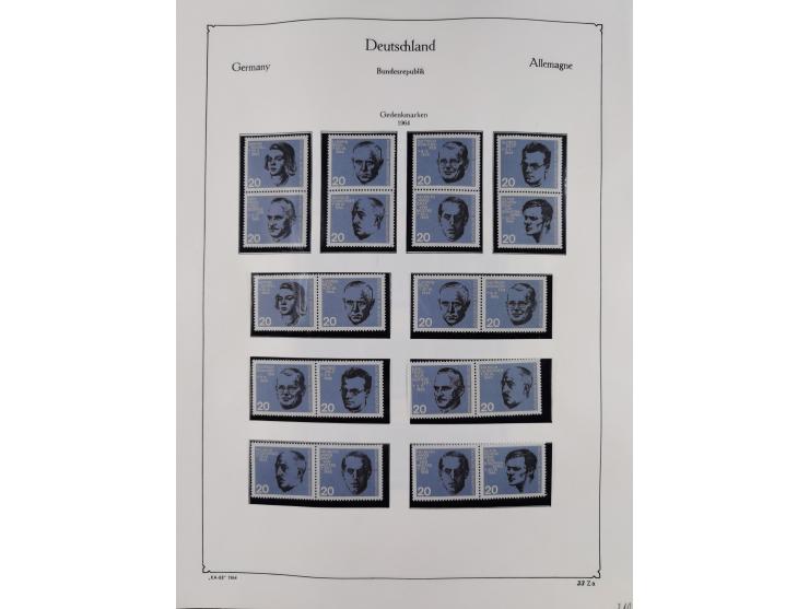 ZUSAMMENDRUCKE: 1913/68, anfangs meist ungebrauchte und gestempelte, später postfrische Sammlung Zusammendrucke ab Germania u