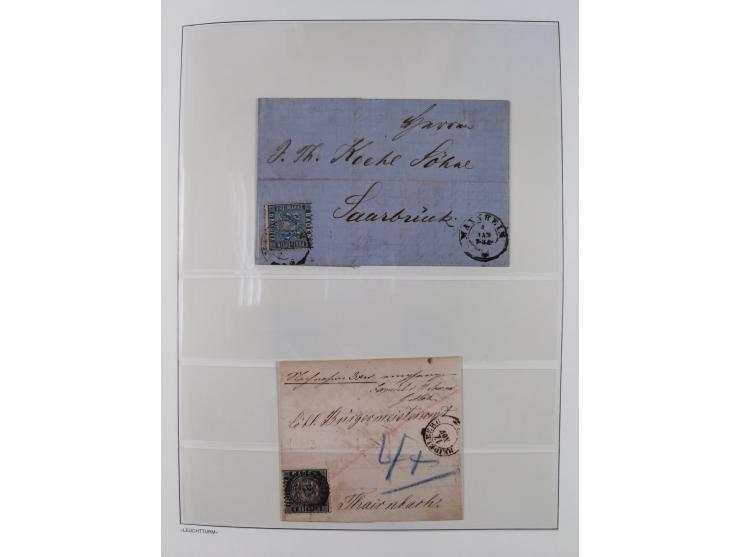 Baden bis Württemberg, reichhaltige 3-bändige Sammlung, ungebraucht und gestempelt sowie mit zahlreichen Briefen. Dabei u.a. 