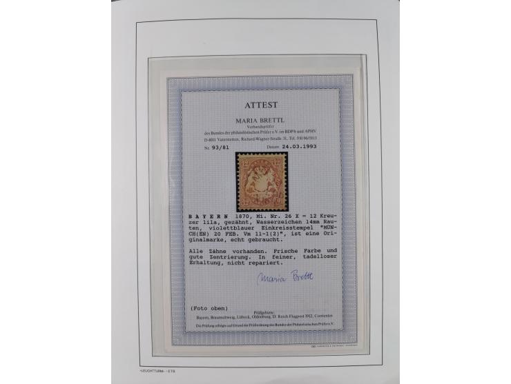 Baden bis Württemberg, reichhaltige 3-bändige Sammlung, ungebraucht und gestempelt sowie mit zahlreichen Briefen. Dabei u.a. 