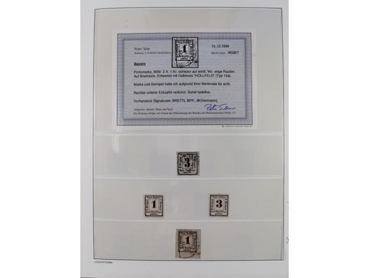 Baden bis Württemberg, reichhaltige 3-bändige Sammlung, ungebraucht und gestempelt sowie mit zahlreichen Briefen. Dabei u.a. 